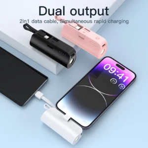 Mini Power Bank With Built-In LED Light